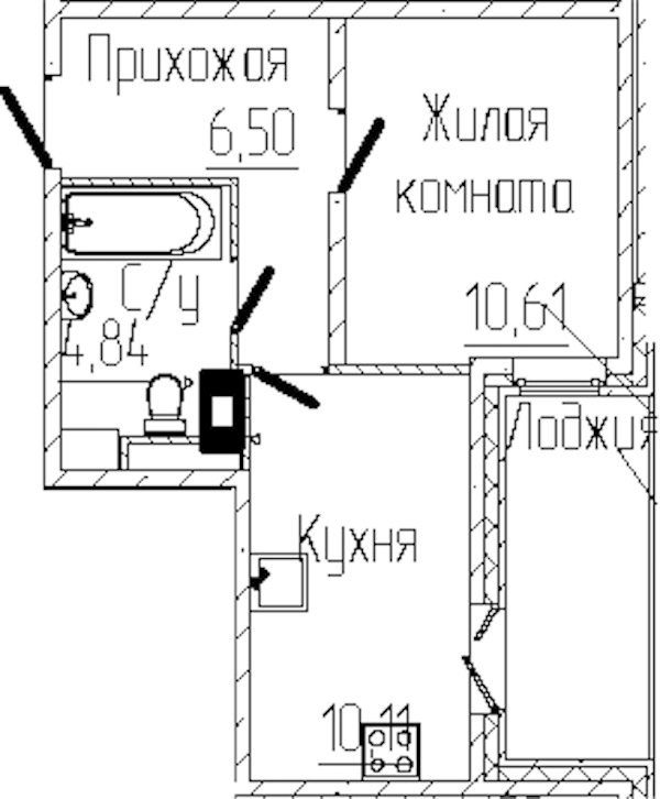 1-комнатная квартира 34.94 м², 7/8 эт., ЖК «SERTOLOVO PARK»